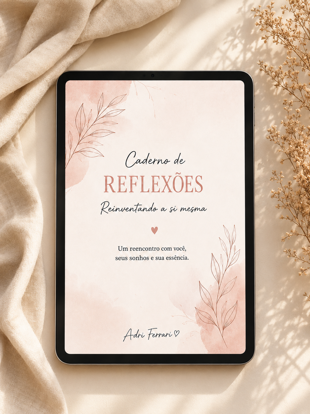 Capa do material Caderno de Reflexões — Reinventando a si mesma