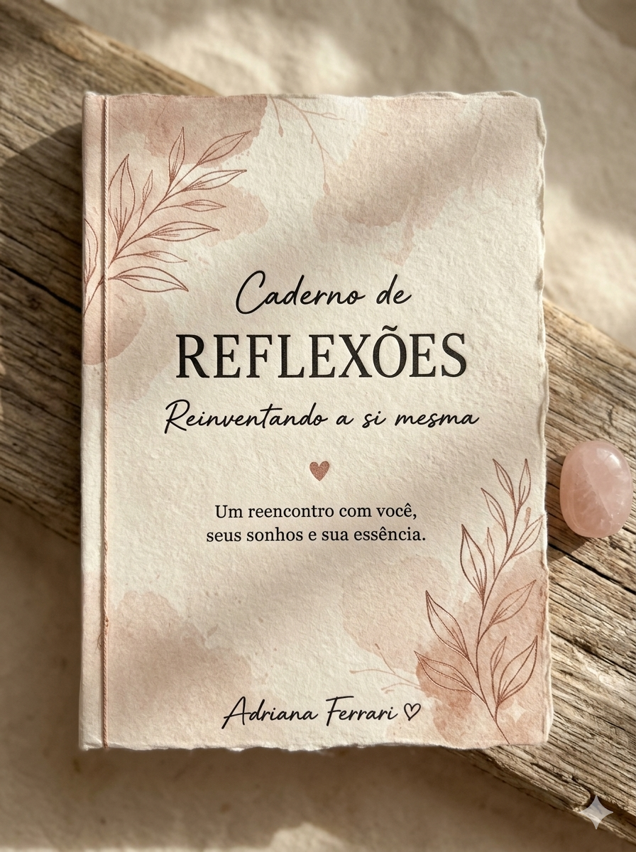 Capa de Caderno de Reflexões — Reinventando a si mesma
